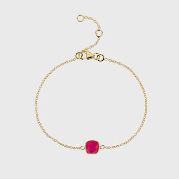Brooklyn Fuchsia Chalcedony And Gold Plated Bracelet, 3 of 4