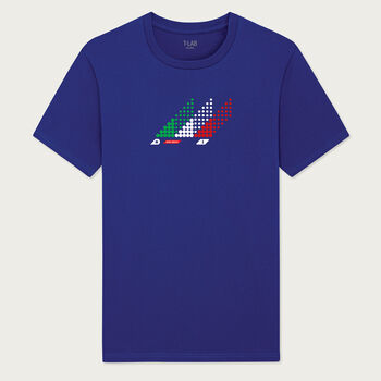 Downhill Ski Italia Blue Organic T Shirt, 3 of 6