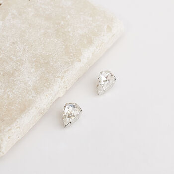 Small Swarovski Crystal Teardrop Stud Earrings, 3 of 3