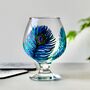Peacock Feather Painted Brandy Glass, thumbnail 1 of 6