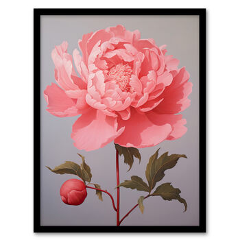 Pink Peony Floral Simple Classy Wall Art Print, 5 of 6