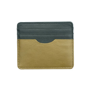 Two Tone Small Leather Credit Card Wallet Personalised Gift Boxed, 4 of 12