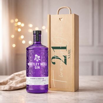 Personalised 21st Birthday Gin Gift Set With Custom Lid, 6 of 11