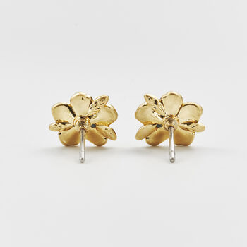 Gold Forget Me Not Flora Stud Earrings, 3 of 7