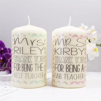 Personalised Thank You Candle For Teachers, 8 of 9