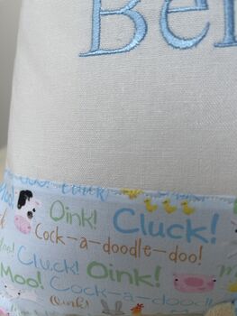 Blue Farmyard Name Cushion, 6 of 7