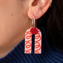 Sterling Silver Arched Heart Doodles Hoop Earrings, thumbnail 3 of 4