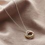 Textured Mixed Gold Mini Russian Ring Necklace, thumbnail 4 of 7