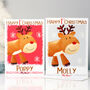 Personalised Reindeer Baby 1st Christmas Card, thumbnail 2 of 11