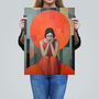 Womens Troubles Orange Moon Portrait Wall Art Print, thumbnail 2 of 6