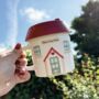 Ceramic Cottage House Mug With Lid, thumbnail 1 of 4