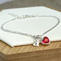 Sterling Silver Ruby Heart Bracelet, thumbnail 6 of 6