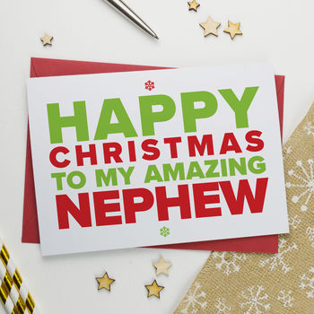 Christmas Card For Amazing Nephew By A Is For Alphabet | notonthehighstreet.com