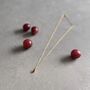 January Birthstone Garnet Gold Plated Necklace, thumbnail 3 of 7