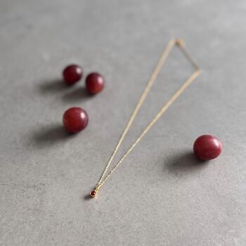 January Birthstone Garnet Gold Plated Necklace, 3 of 7
