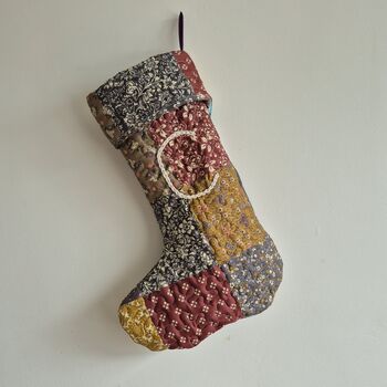 Personalised Patchwork Quilted Christmas Stocking, 4 of 5
