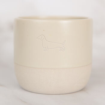 Dachshund Engraved Ceramic Flat White Tumbler, 10 of 11