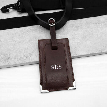 Personalised Leather Metallic Edge Luggage Tag, 7 of 7