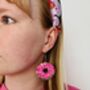 Pink Doughnut Glitter Earrings / Sweet Treat Gift / Encouragement Gift, thumbnail 5 of 5