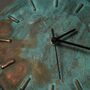 Handmade Green Patina Copper Wall Clock – 300 Mm Diameter, thumbnail 3 of 4