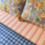 Vintage Stripe Organic Cotton King Frilled Sheet, thumbnail 3 of 3