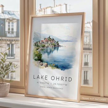 Macedonia Travel Print Of Lake Ohrid, 3 of 7