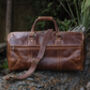 Oiled Leather Travel Duffle Bag Holdall Brown, thumbnail 1 of 8