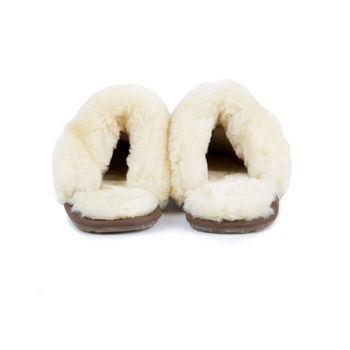 Navy Sheepskin And Suede Slippers, 5 of 7