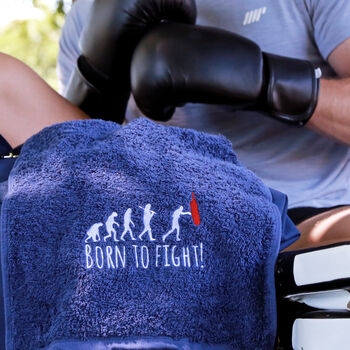 Boxing Gym Towel With Personalised Evolution Motif, 3 of 4
