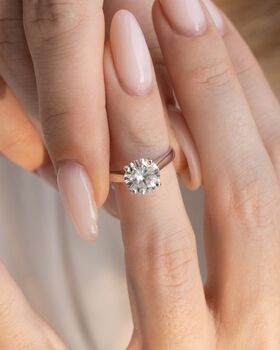 Two Ct Round Solitaire Moissanite Engagement Ring, 5 of 9