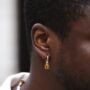 Silver Tigers Eye Dangle Hoop Earring For Men, thumbnail 6 of 11