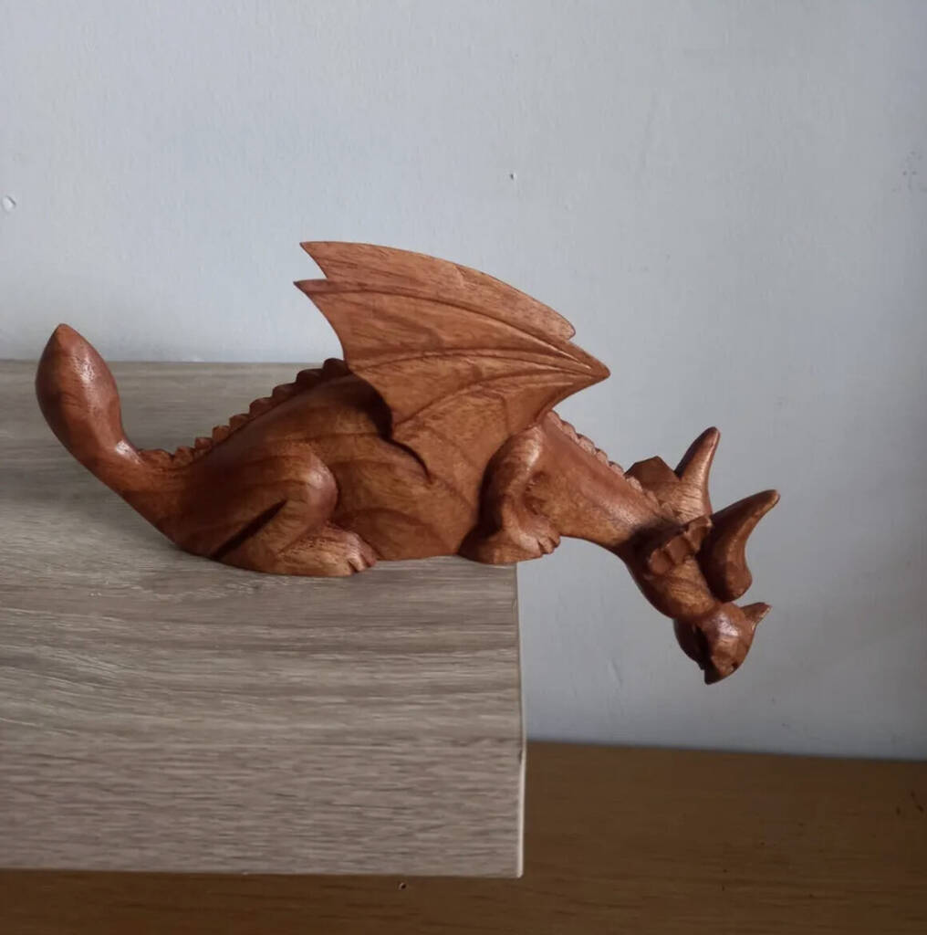Wooden Dragon Shelf Sitter, 1 of 7