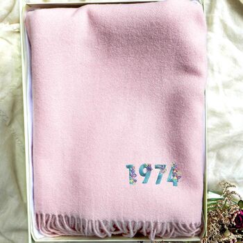 Blanket Scarf Personalised Year 60th Birthday For Her, 3 of 7