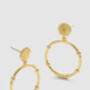 14 K Gold Hoop Sunburst Stud Hoop Earrings, thumbnail 2 of 8