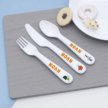 Personalised Plastic Children's Cutlery Set, 10 of 12