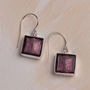 Murano Glass Square Drop Silver Earrings, thumbnail 6 of 12