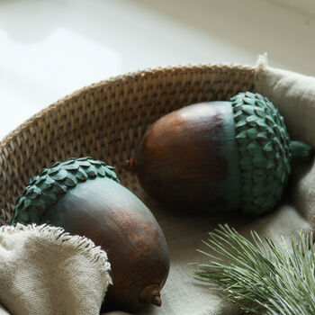 Verdigris And Bronze Decorative Acorn, 2 of 3