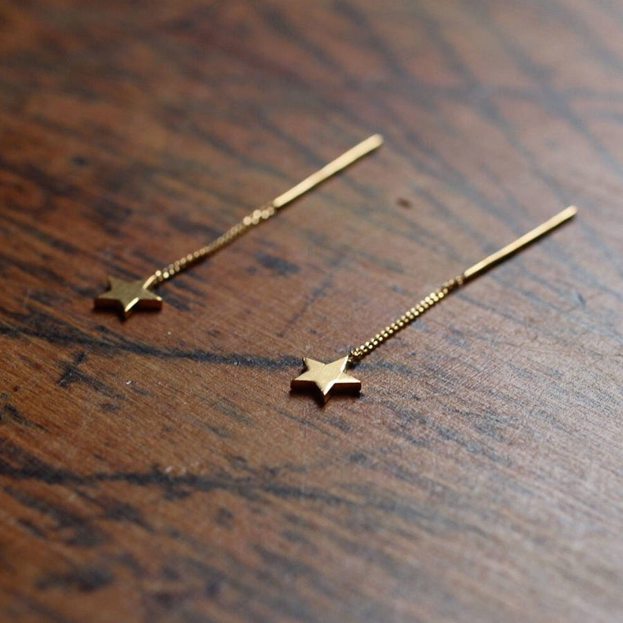 star thread through earrings by louise wade