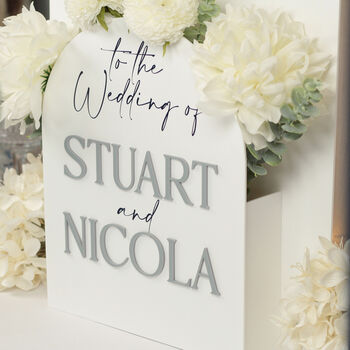 Manhattan Welcome To Our Wedding Flower Box Sign, 9 of 12