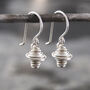 Sterling Silver Long Coiled Charm Drop Earrings, thumbnail 4 of 10