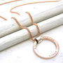 9ct Rose Gold Family Names Circle Necklace, thumbnail 5 of 8