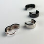 Sterling Silver Chunky Huggie Hoop Earrings, thumbnail 2 of 7