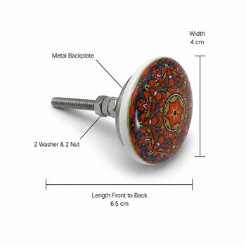 Moroccan Mosaic Ceramic Round Cabinet Knob, 3 of 10