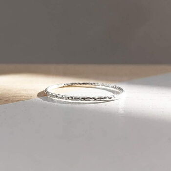 Sterling Silver Faceted Edge Ring, 5 of 8