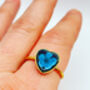 Real Narcissus Adjustable Ring Hand Made Heart, thumbnail 3 of 9