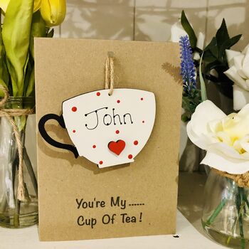 Personalised Valentines Card Cup Of Tea, 4 of 4