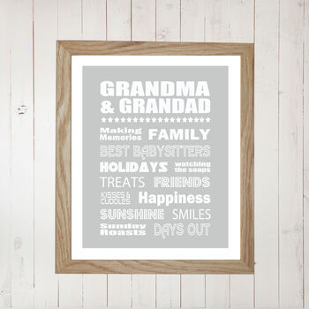 Personalised Grandma And Grandad Print, 2 of 3