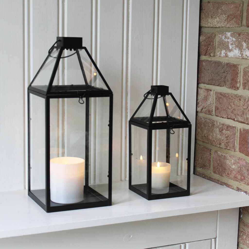 Black Candle Lanterns Set Of Two By Lime Tree London ...