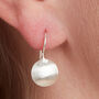 Silver Button Shaped Drop Earrings, thumbnail 3 of 9