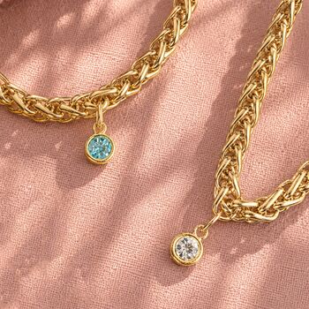 Chunky Rope Chain Birthstone Bracelet, 2 of 9